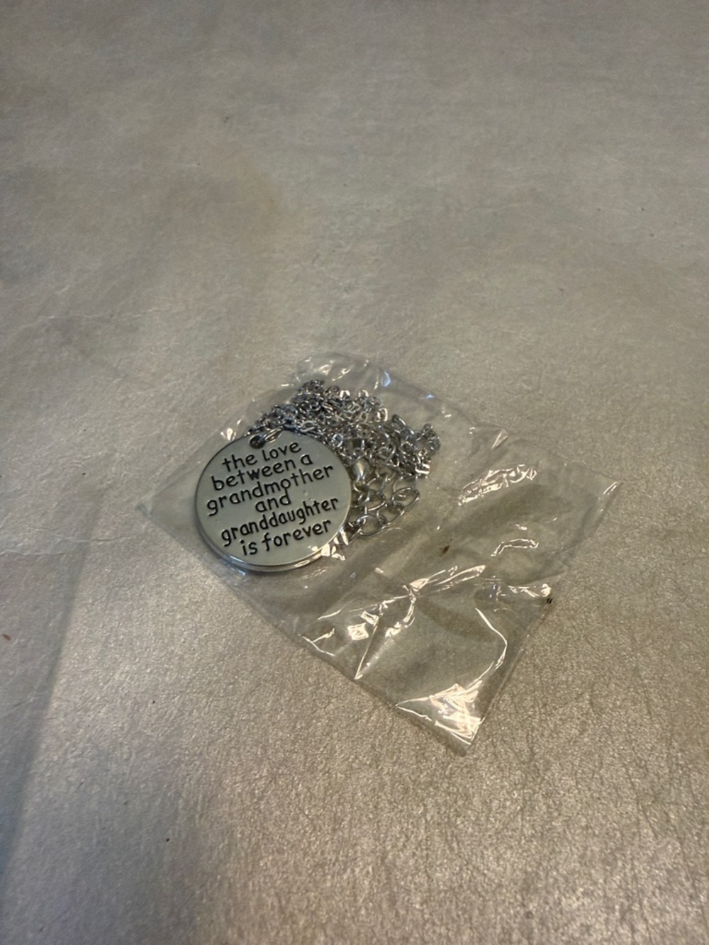 Grandmother and Granddaughter Pendant Necklace - Silver Tone